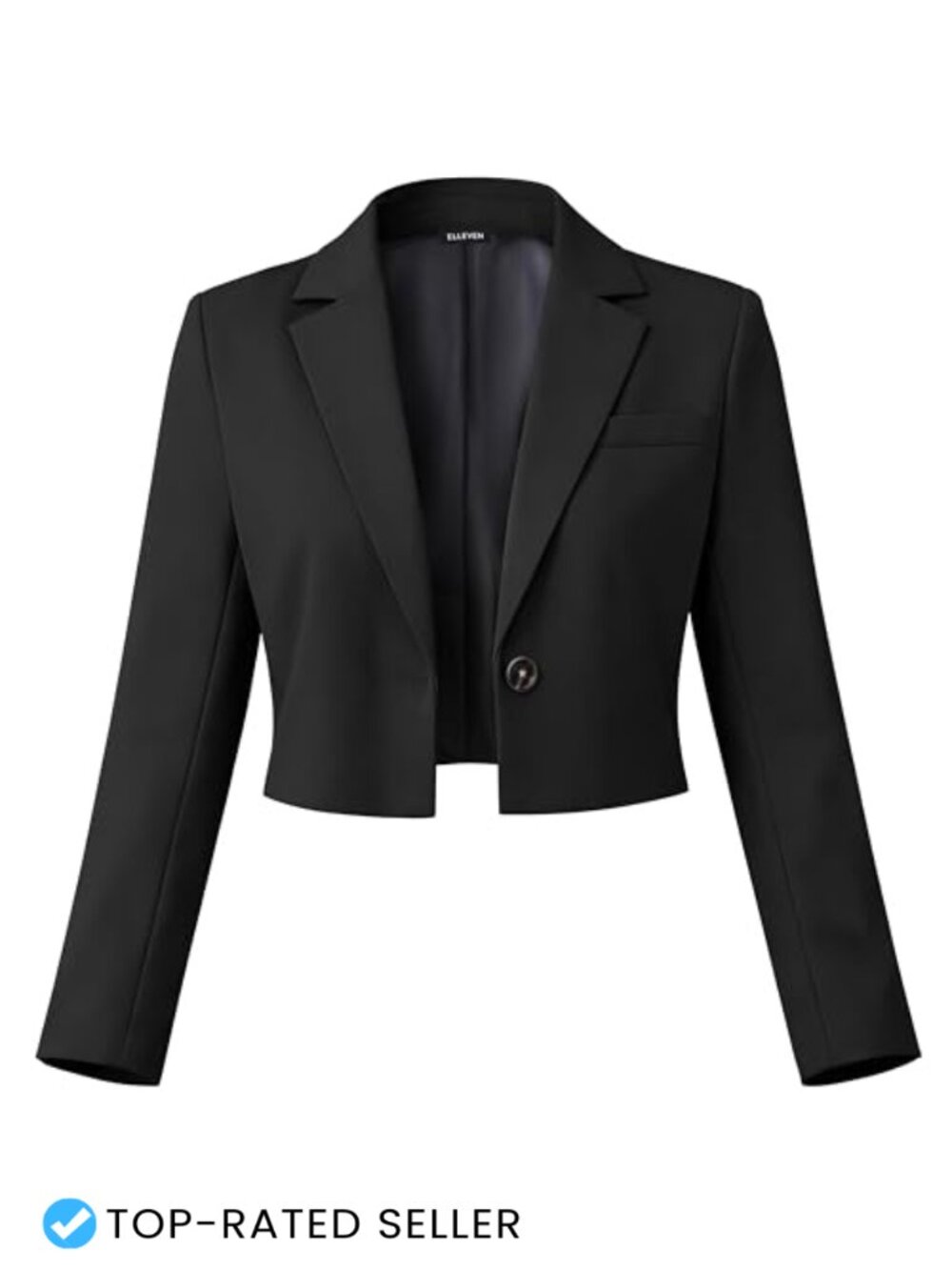 Cropped Blazer Business Casual Long Sleeve Single Button A-Line Women's